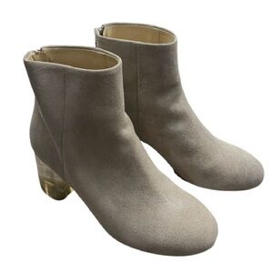 Rag & Bone Drea Boots in Smoke Suede w/Lucite Heels SZ 39